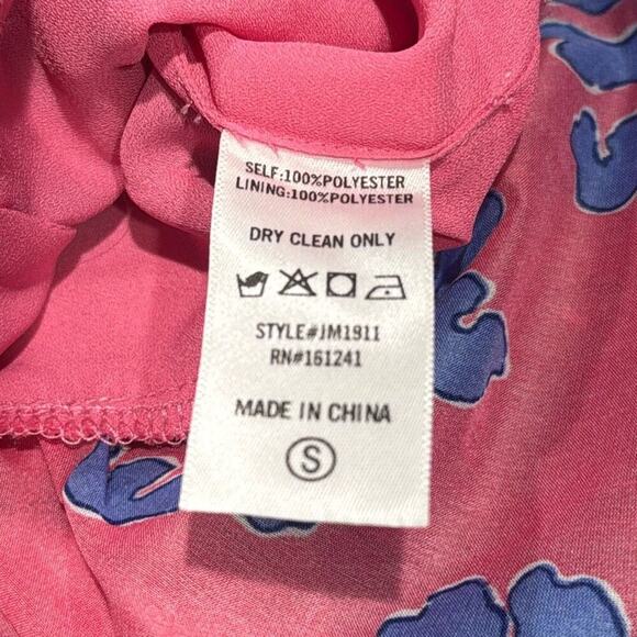 NWT J. Marie Womens Piper Flutter Sleeve Floral Top Size Small Pink Purple - Picture 5 of 6